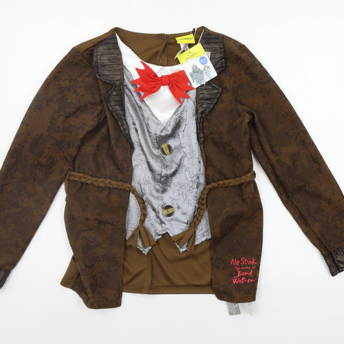 George Boys Brown Houndstooth  Basic Button-Up Size 11-12 Years  - Pirate