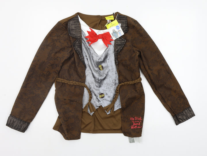 George Boys Brown Houndstooth  Basic Button-Up Size 11-12 Years  - Pirate