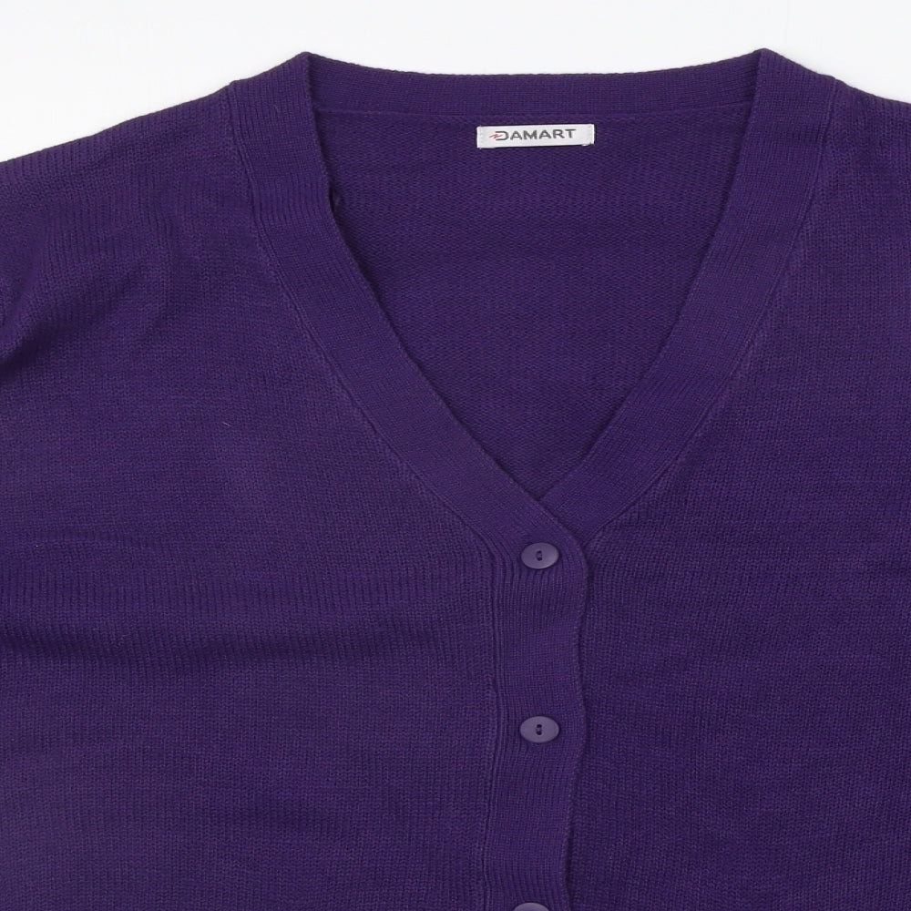 Damart Womens Purple   Cardigan Jumper Size 22