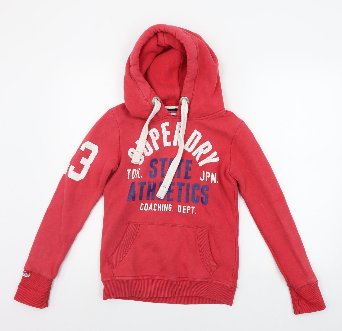 Superdry Womens Red   Henley Hoodie Size 2XS