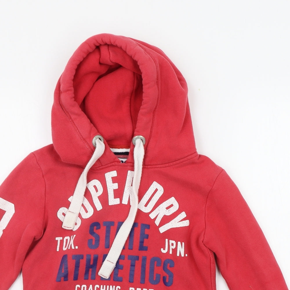 Superdry Womens Red   Henley Hoodie Size 2XS