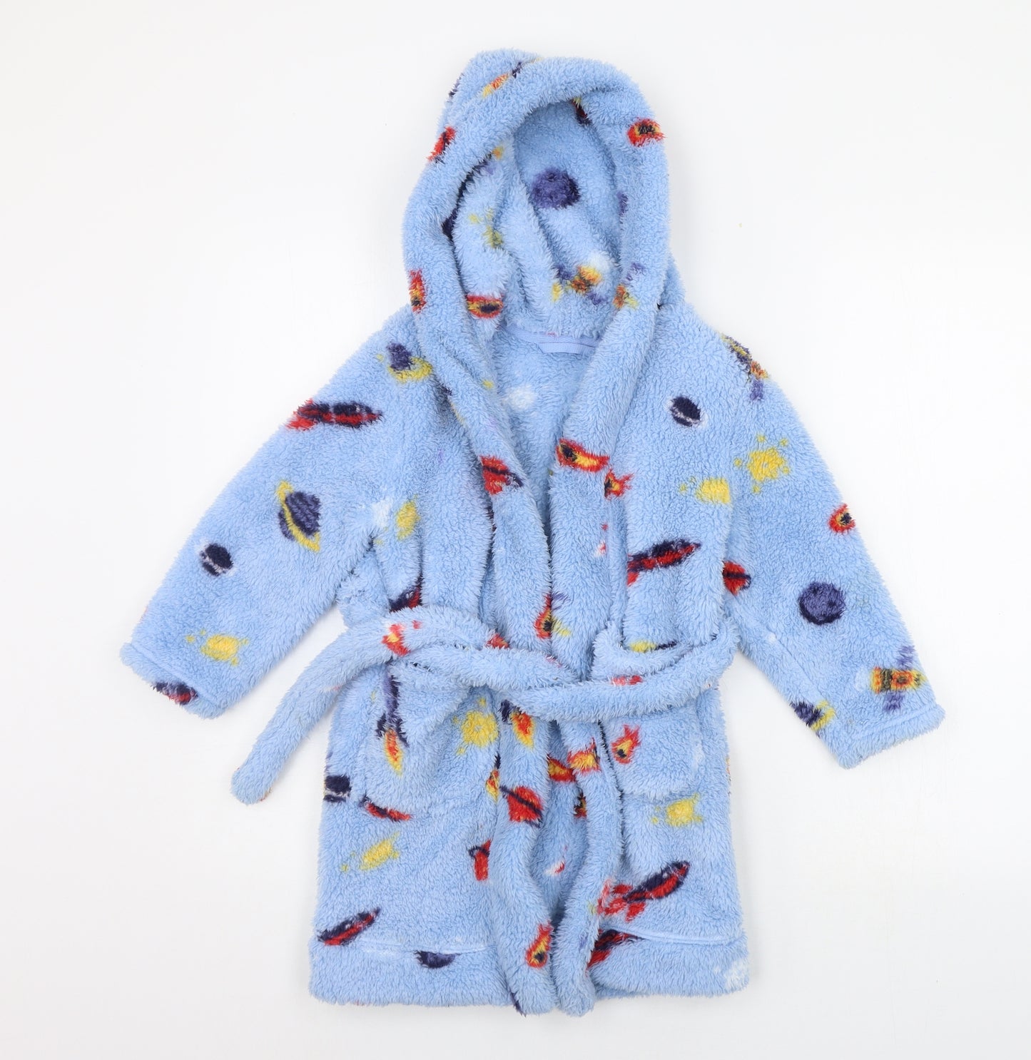 Lilly & Dan Boys Blue Geometric   Robe Size 3-4 Years