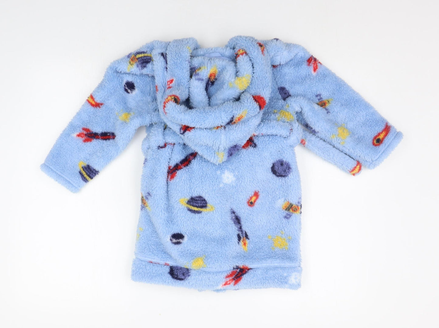 Lilly & Dan Boys Blue Geometric   Robe Size 3-4 Years