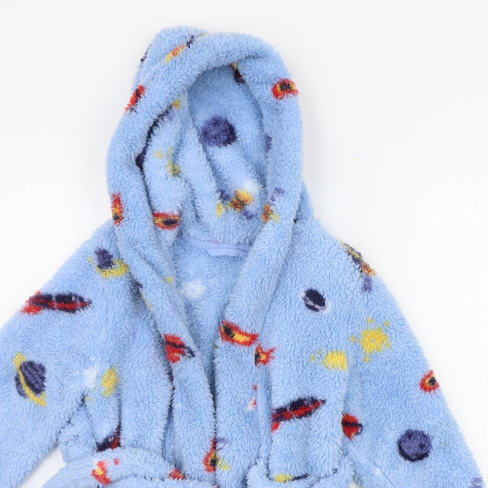 Lilly & Dan Boys Blue Geometric   Robe Size 3-4 Years