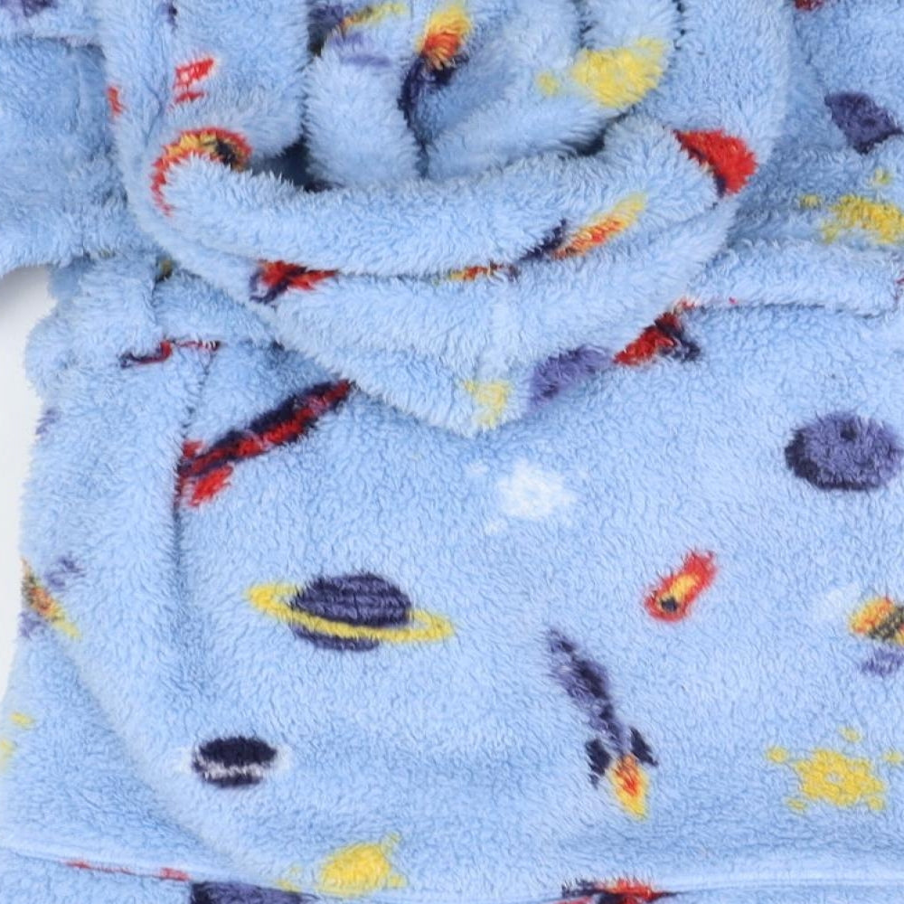 Lilly & Dan Boys Blue Geometric   Robe Size 3-4 Years