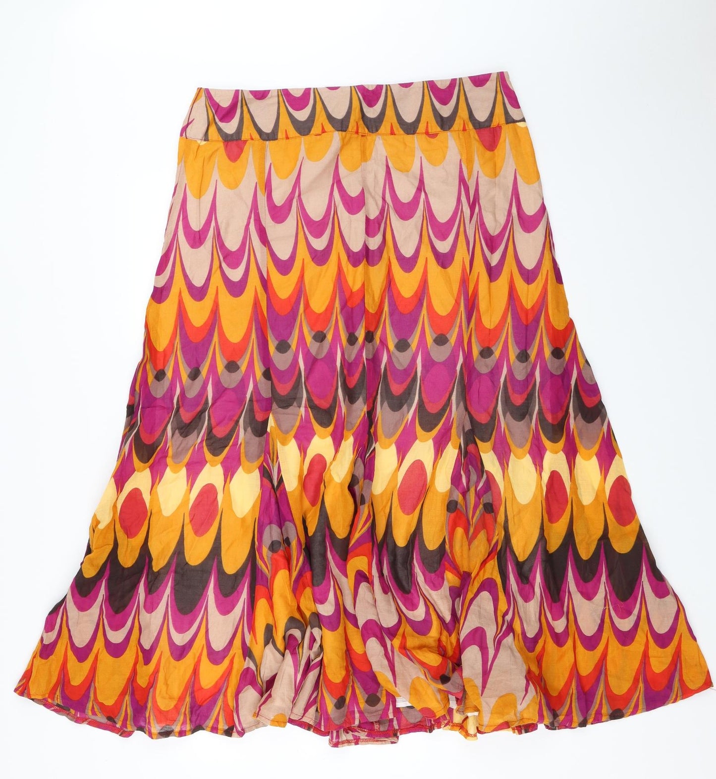 Principles Womens Orange Geometric  Flare Skirt Size 14