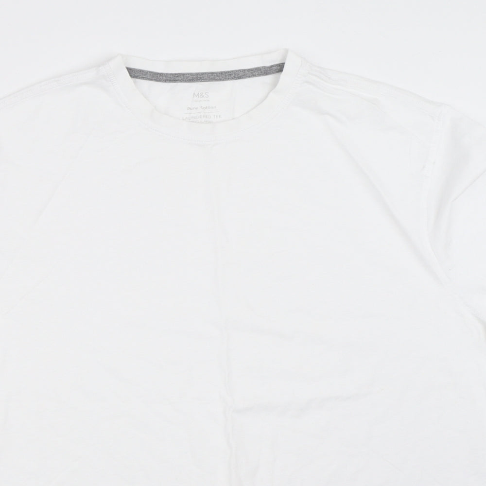 Marks and Spencer Mens White    T-Shirt Size M