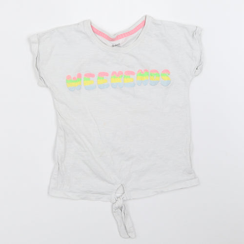 Mini Club Girls White   Basic T-Shirt Size 5-6 Years