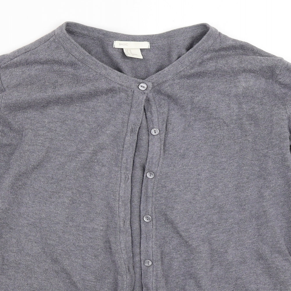 H&M Womens Grey   Cardigan Jumper Size M