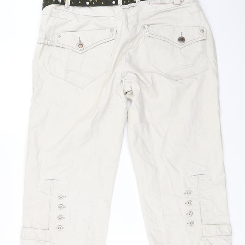 NEXT Womens Beige   Cropped Trousers Size 16 L21 in