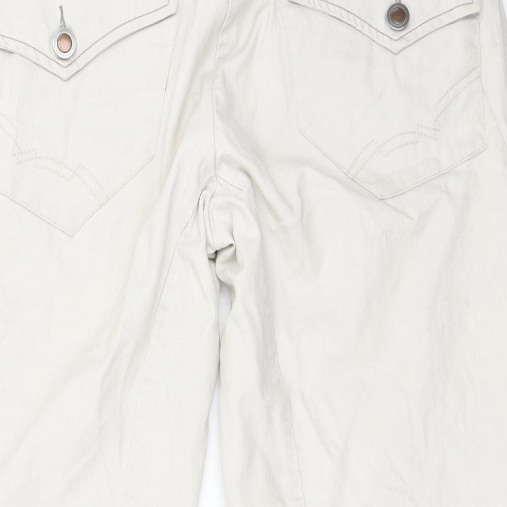 NEXT Womens Beige   Cropped Trousers Size 16 L21 in