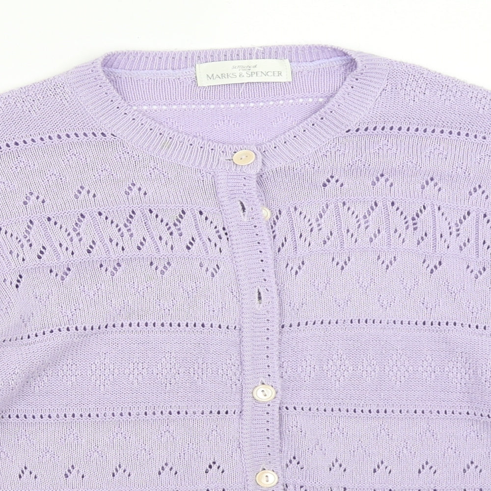 Marks and Spencer Womens Purple   Cardigan Jumper Size 10