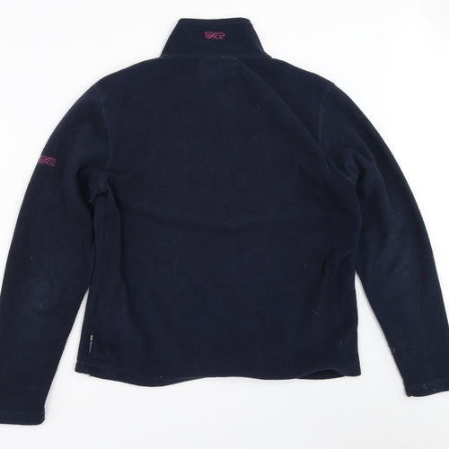 55Soul Womens Blue  Fleece Henley Sweatshirt Size M