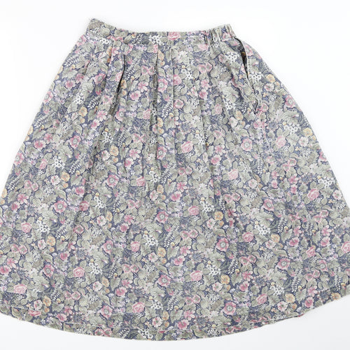 Country Collection Womens Blue Floral  Flare Skirt Size 26 in
