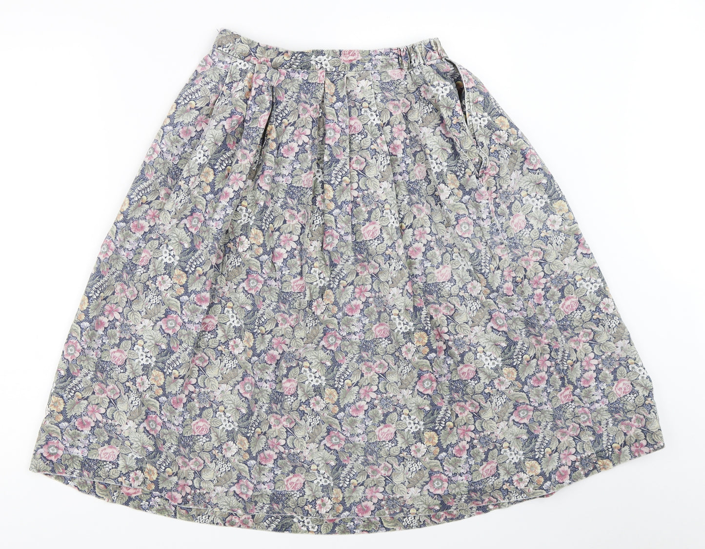 Country Collection Womens Blue Floral  Flare Skirt Size 26 in
