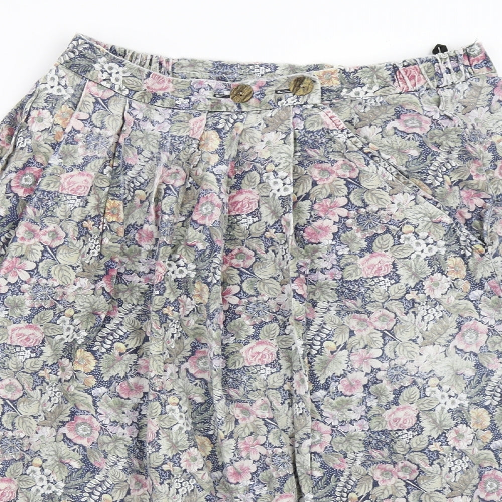 Country Collection Womens Blue Floral  Flare Skirt Size 26 in