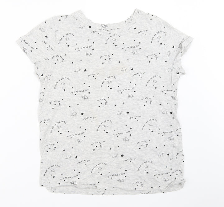 Bershka Womens Grey Basic T-Shirt Size M