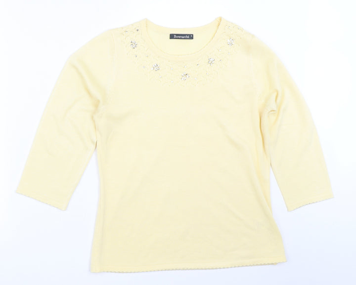 Bonmarché Womens Yellow Pullover Jumper Size S