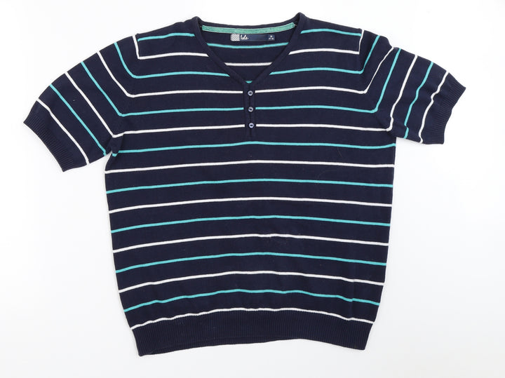 EWM Womens Blue Striped Pullover Jumper Size 14