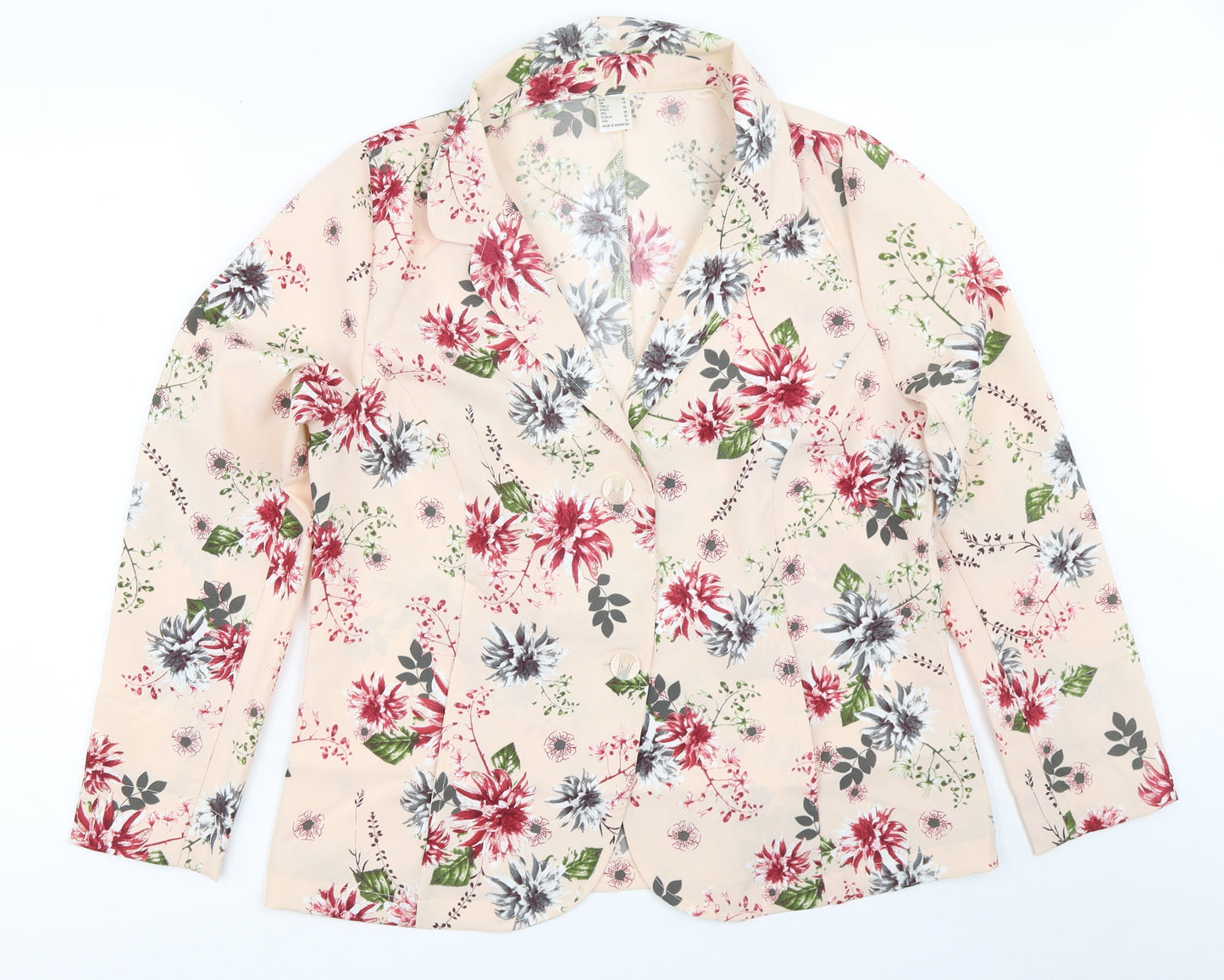 Preworn Womens Pink Floral  Jacket Blazer Size 16