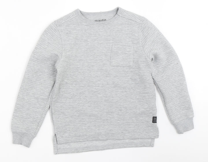 Primark Boys Grey Pullover Sweatshirt Size 9-10 Years