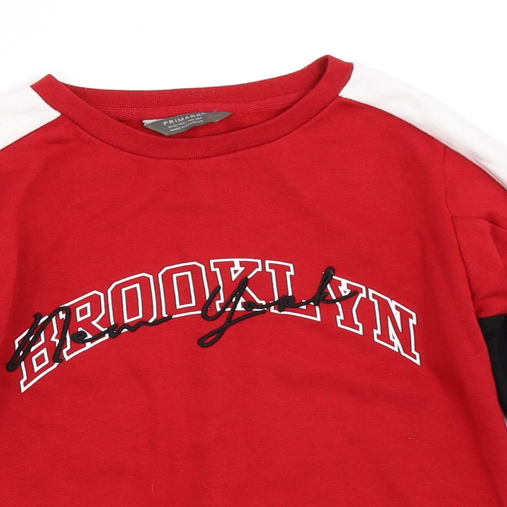 Primark Boys Red   Pullover Sweatshirt Size 9-10 Years