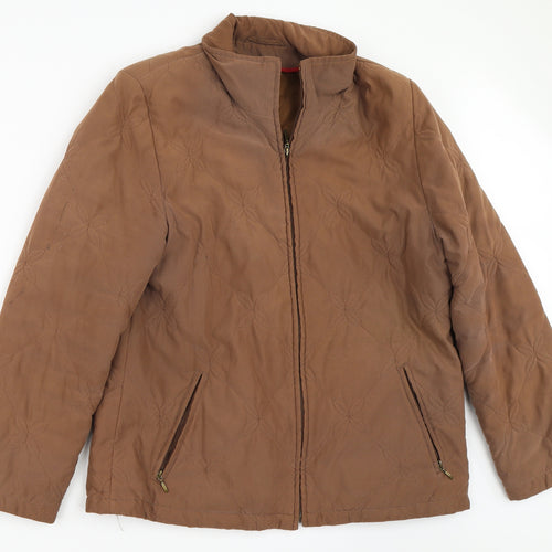 Preworn Womens Brown   Quilted Coat Size 14