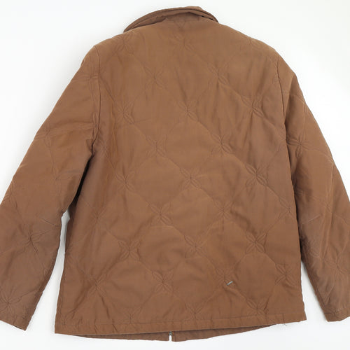 Preworn Womens Brown   Quilted Coat Size 14