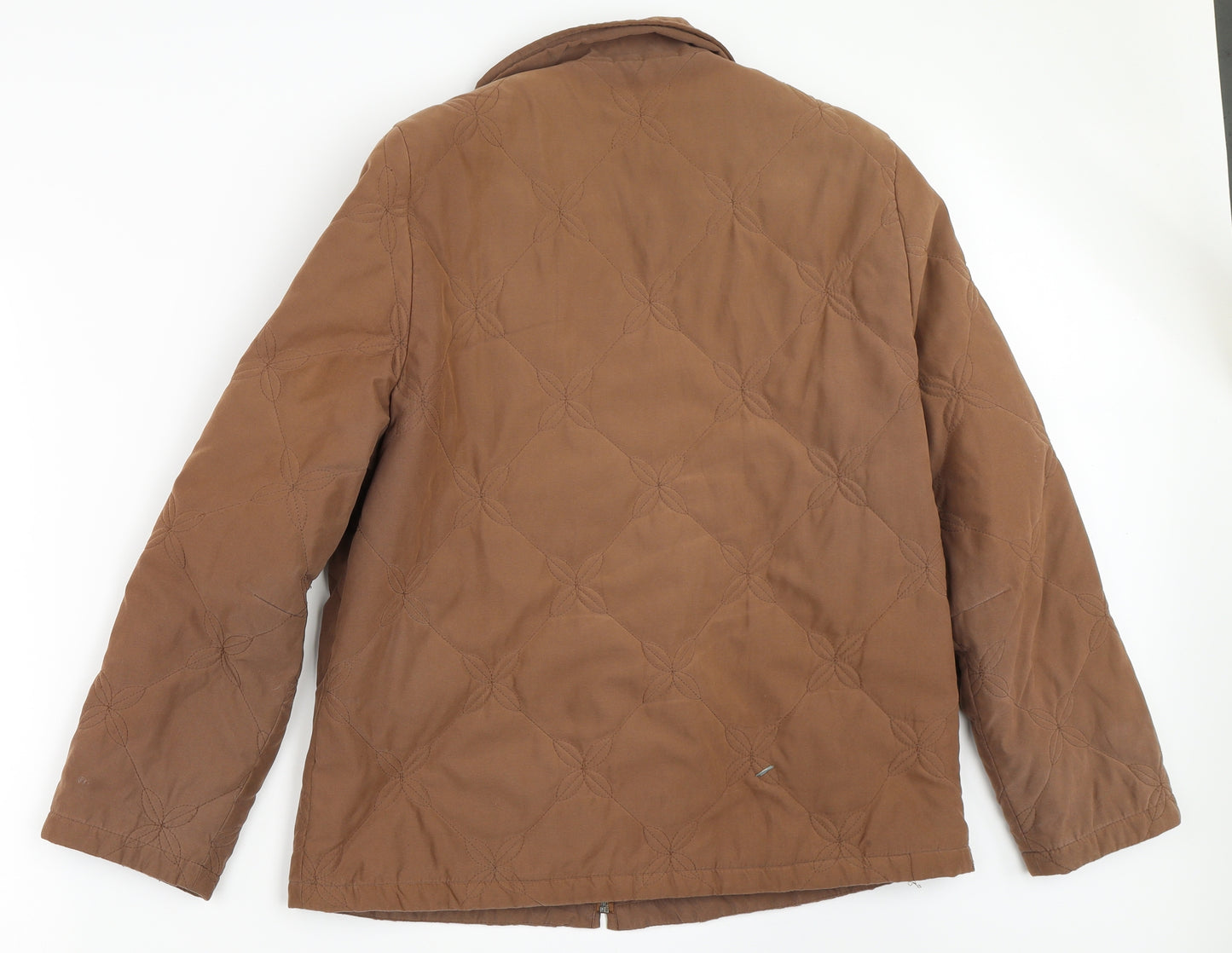 Preworn Womens Brown   Quilted Coat Size 14