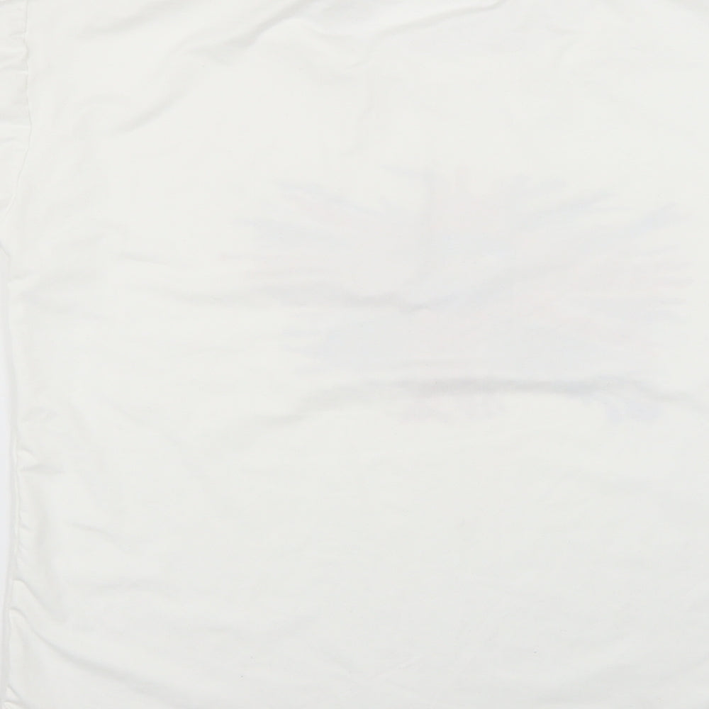Preworn Mens White Geometric   T-Shirt Size L