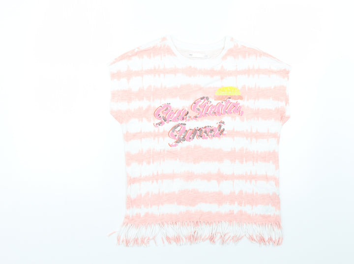 Marks and Spencer Girls Multicoloured Geometric  Basic T-Shirt Size 12-13 Years