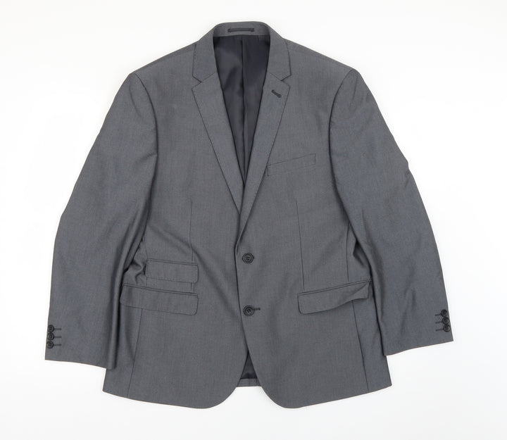 Fellini Mens Grey   Jacket Suit Jacket Size S