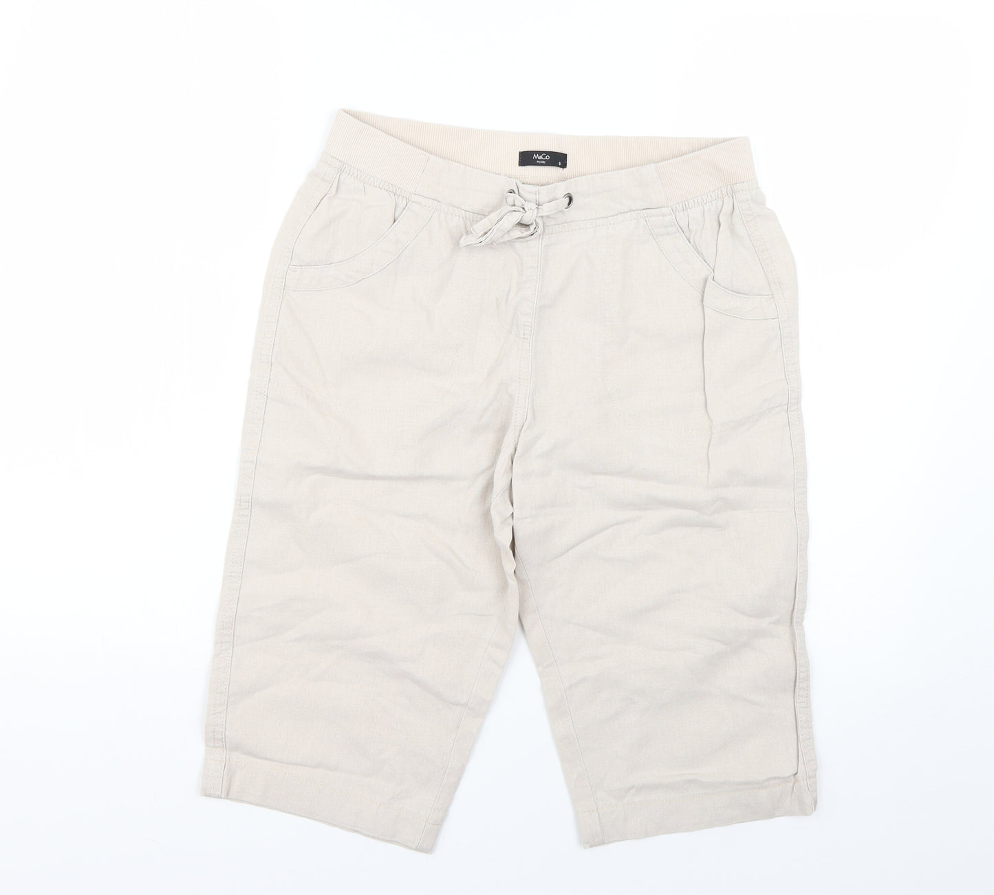 M&Co Womens Beige   Chino Shorts Size 8