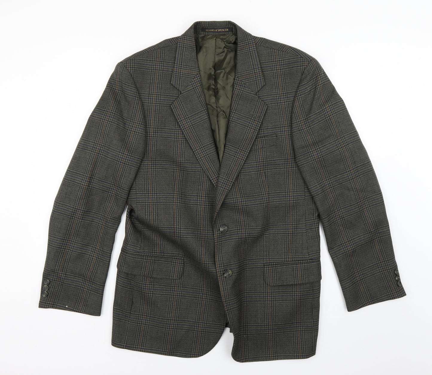Marks and Spencer Mens Brown Check  Jacket Suit Jacket Size M
