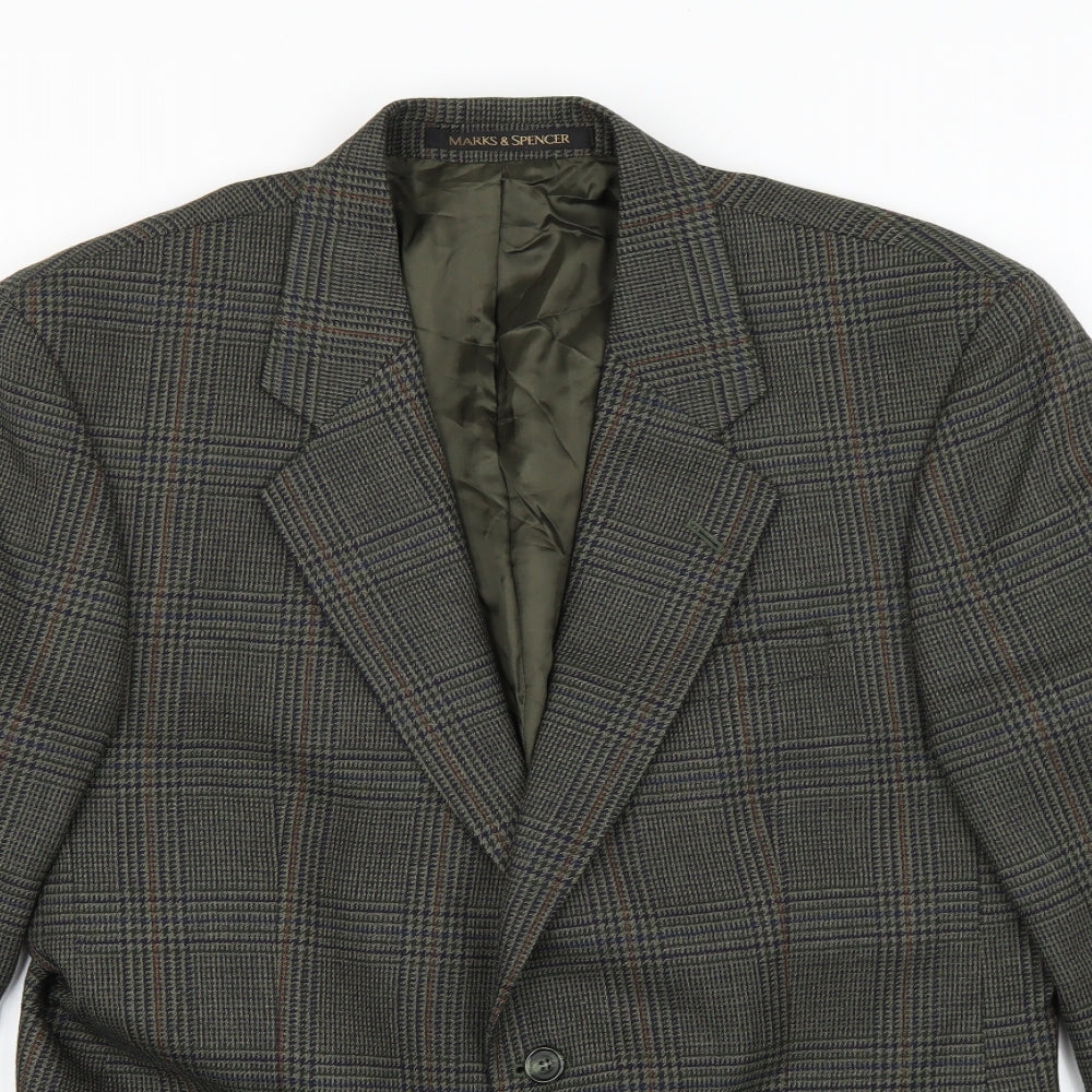 Marks and Spencer Mens Brown Check  Jacket Suit Jacket Size M