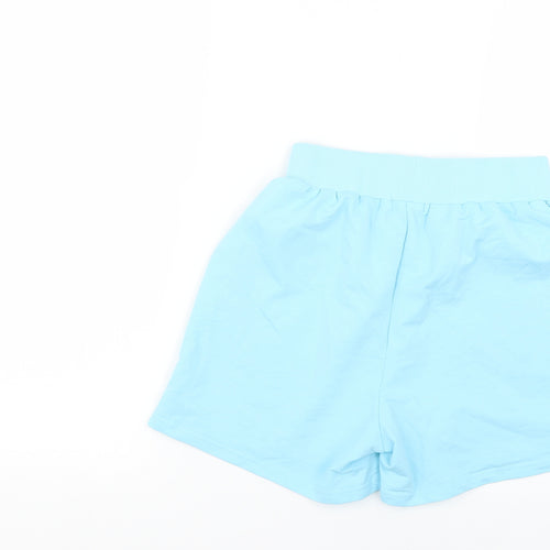 flamode Womens Blue Geometric  Cut-Off Shorts Size S