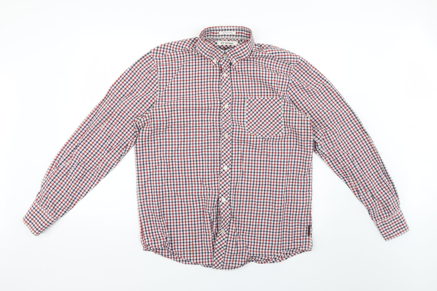 Ben Sherman Mens Multicoloured Check   Button-Up Size XL