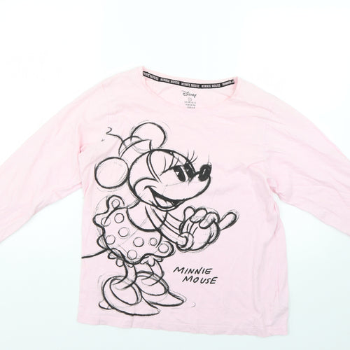 Disney Womens Pink Geometric  Top Pyjama Top Size 10  - Disney