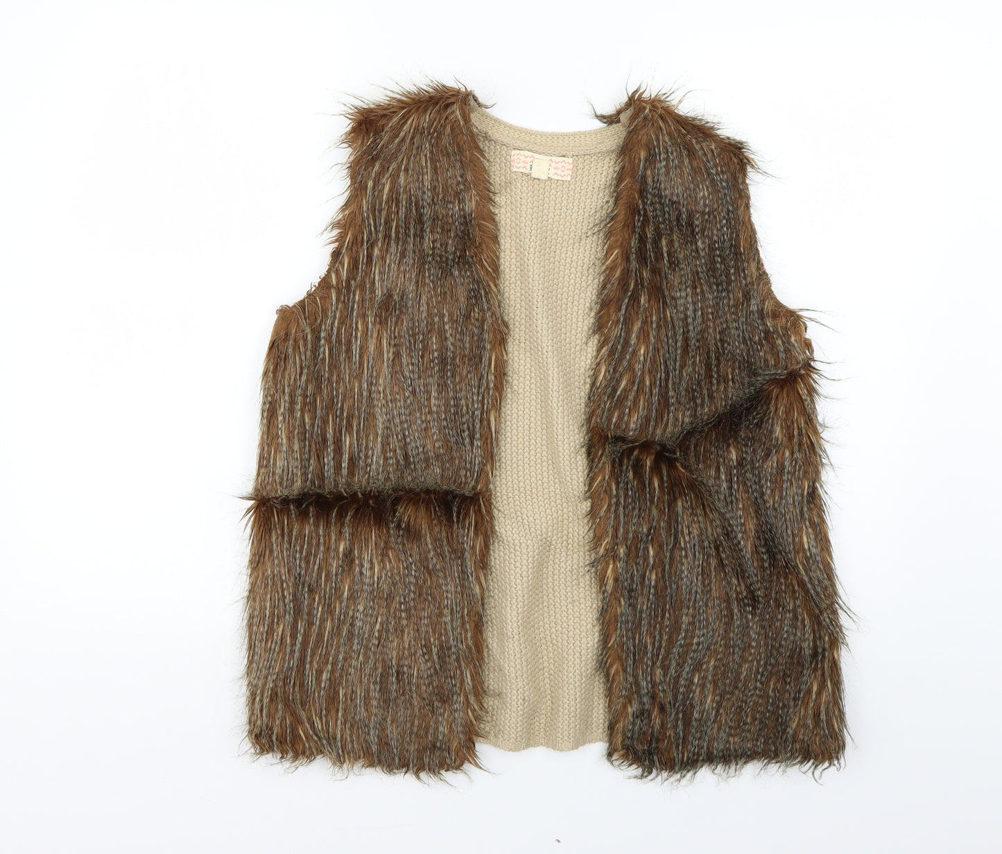 Pink Republic Womens Brown   Gilet Coat Size M