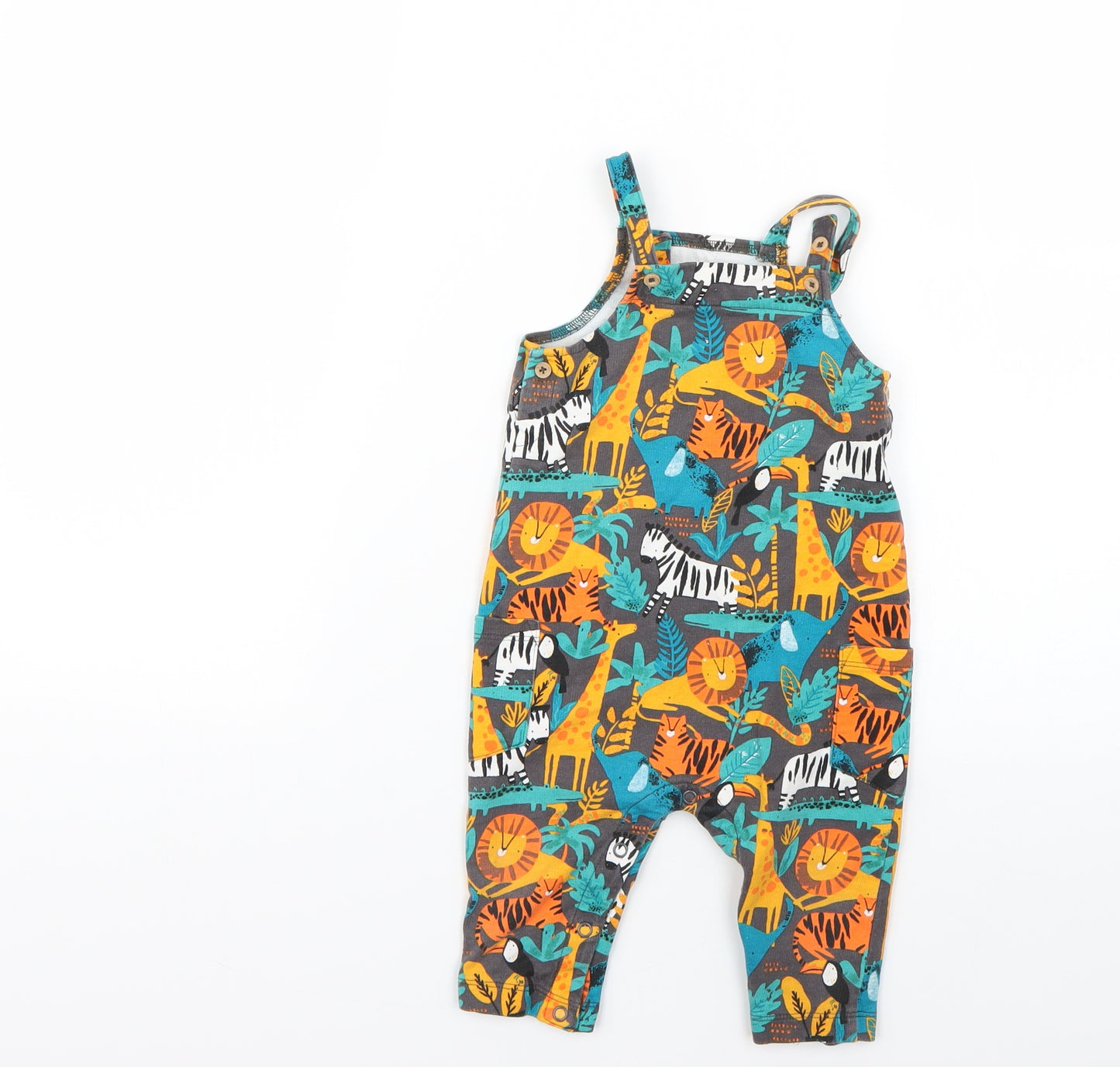 TU Baby Multicoloured Geometric  Dungaree One-Piece Size 9-12 Months