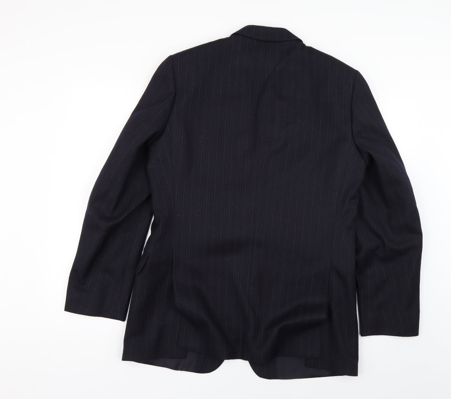 Preworn Mens Blue Striped  Jacket Suit Jacket Size 34