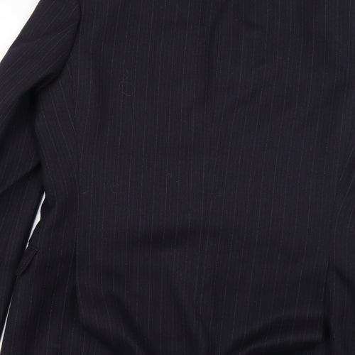 Preworn Mens Blue Striped  Jacket Suit Jacket Size 34