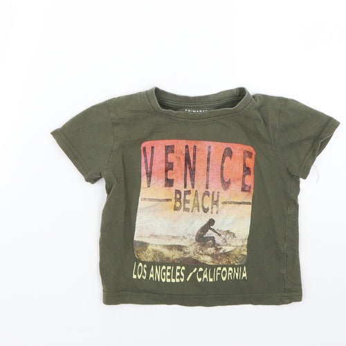 Primark Baby Green Geometric  Basic T-Shirt Size 18-24 Months
