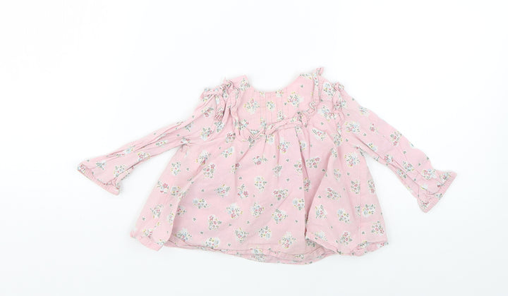 Monsoon Baby Pink Floral Fit & Flare Size 6-9 Months