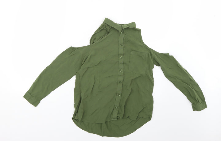 H&M Womens Green   Basic Blouse Size 6