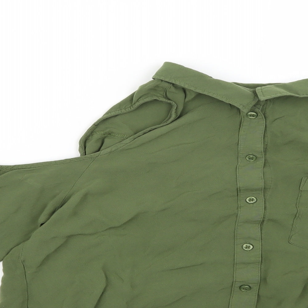 H&M Womens Green   Basic Blouse Size 6