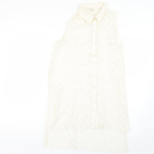River Island Womens Beige   Basic Button-Up Size 10