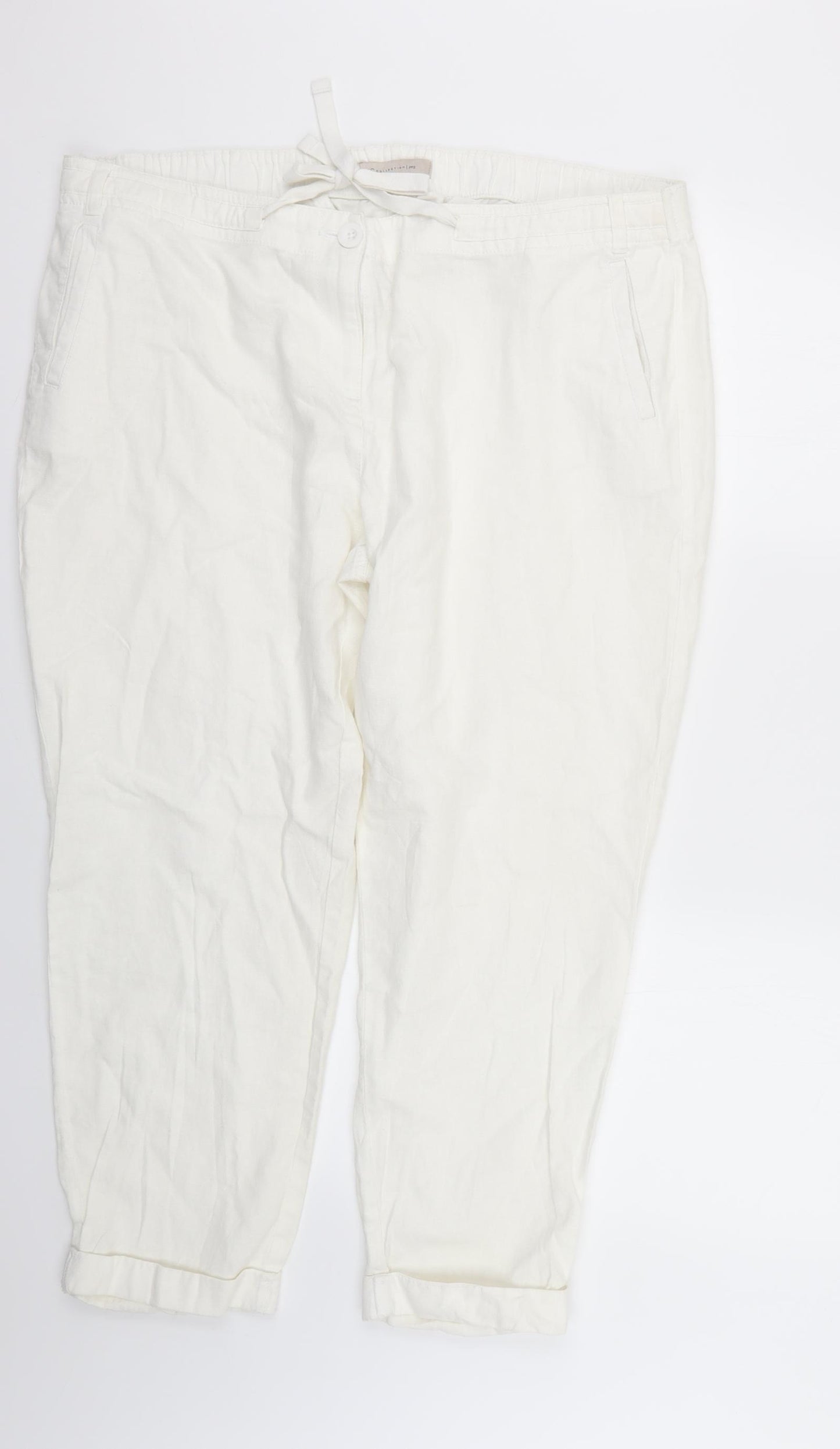 Marks and Spencer Womens White   Trousers  Size 20 L25 in