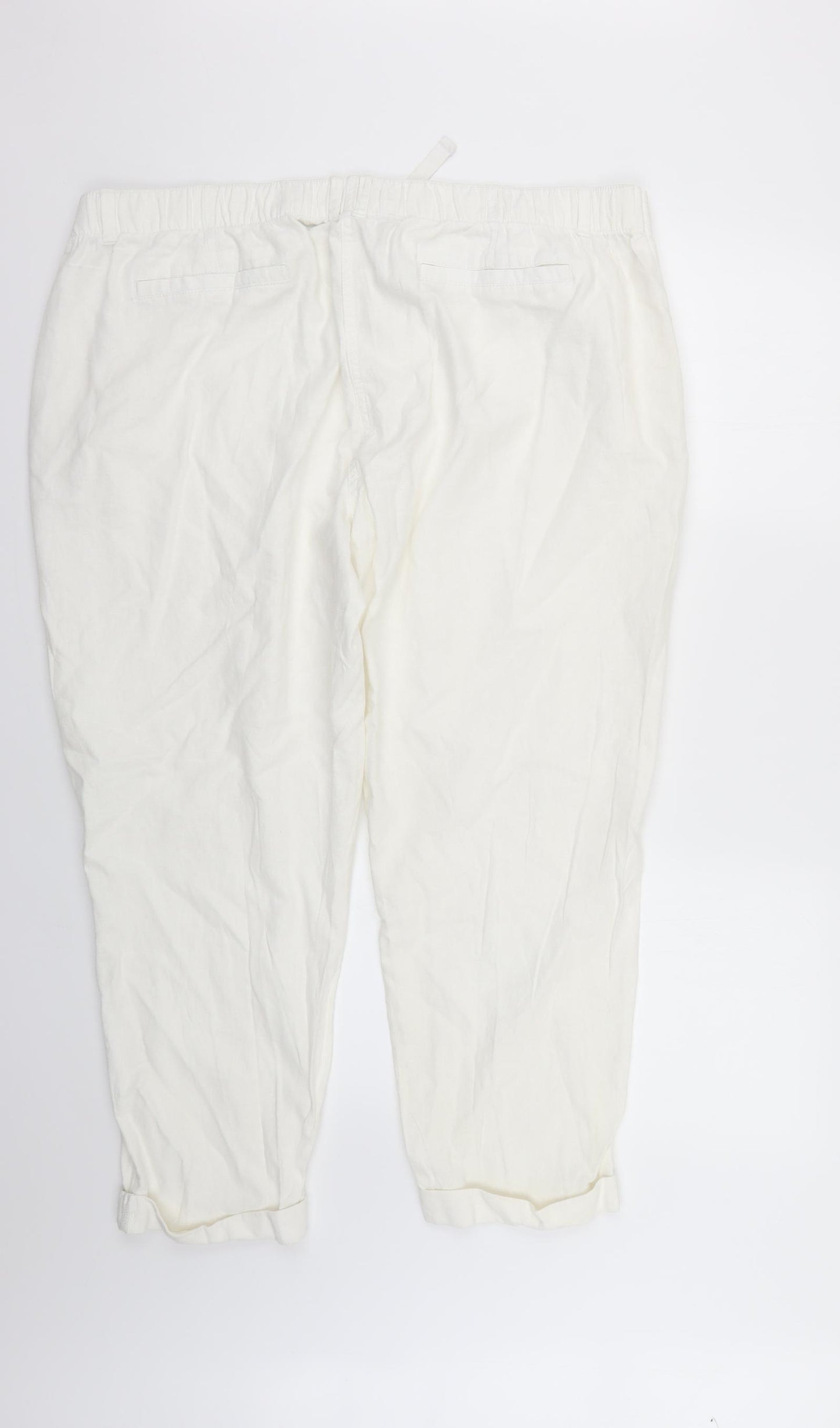 Marks and Spencer Womens White   Trousers  Size 20 L25 in