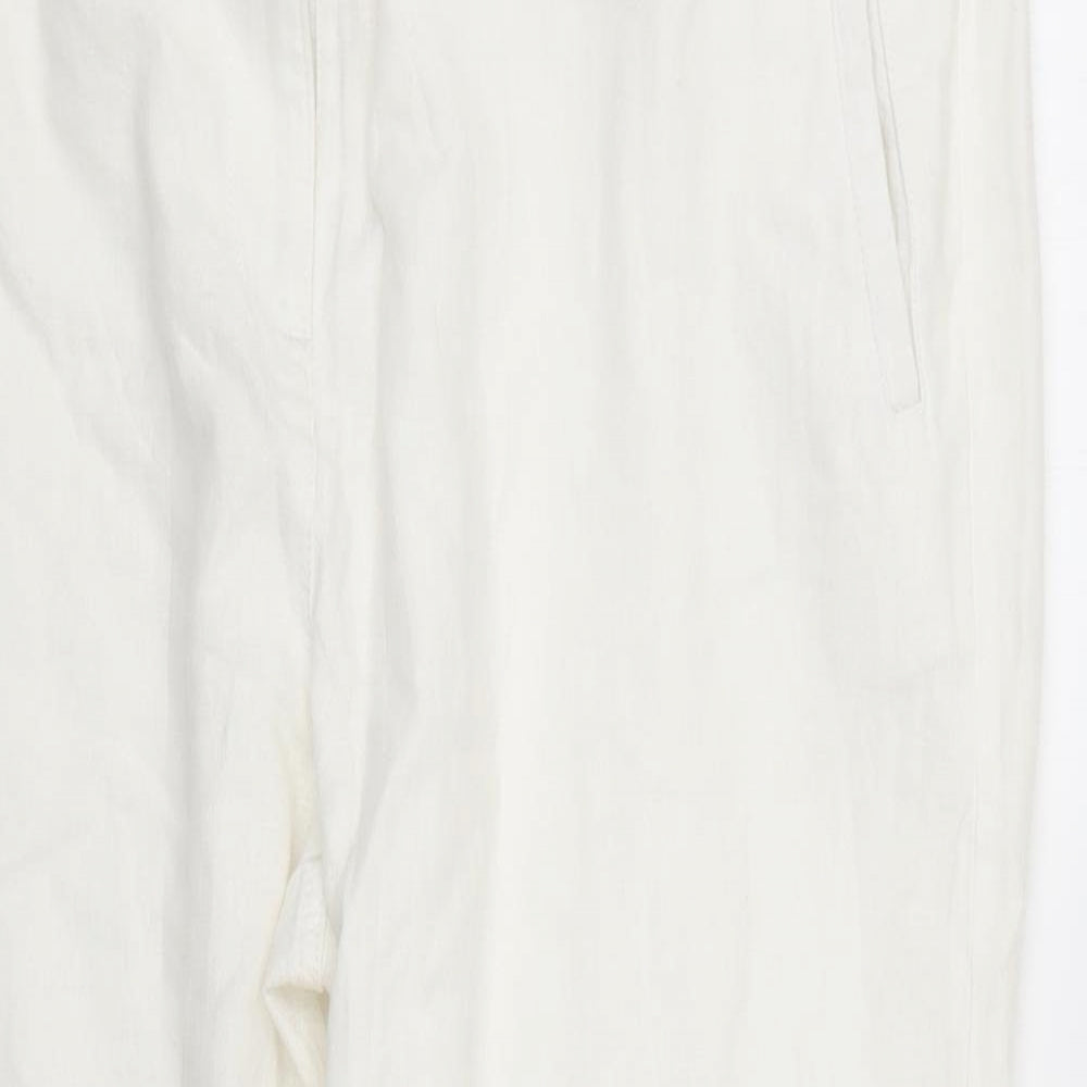 Marks and Spencer Womens White   Trousers  Size 20 L25 in